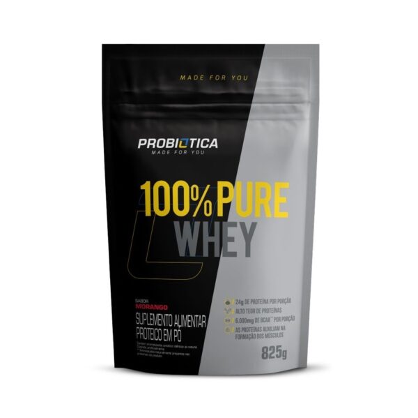 100% PURE WHEY REFIL (825G) - Morango